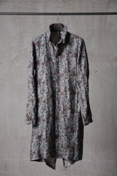 画像1: Thee OLD CIRCUS '' 1973 '' / 414111199 / " Black Batik " / Batik Pattern Cloth ディストーションネックフィッシュテイルシャツコート (1)