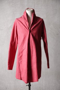 画像2: Wir Lineal / リネアル / FL722-W112 / Inorganic DRESS CARDIECOAT Dress chambray st cotton / Bosch (2)